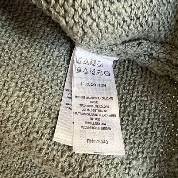 Shrinking Violet Sage Green 100% Cotton Sweater - Size S - Picture 4 of 4